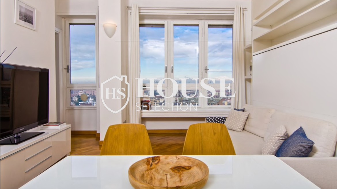 Affitto appartamento monolocale grattacielo skyline, arredato, ascensore, Milano 8